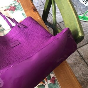 Purple neoprene Michael Kors tote
